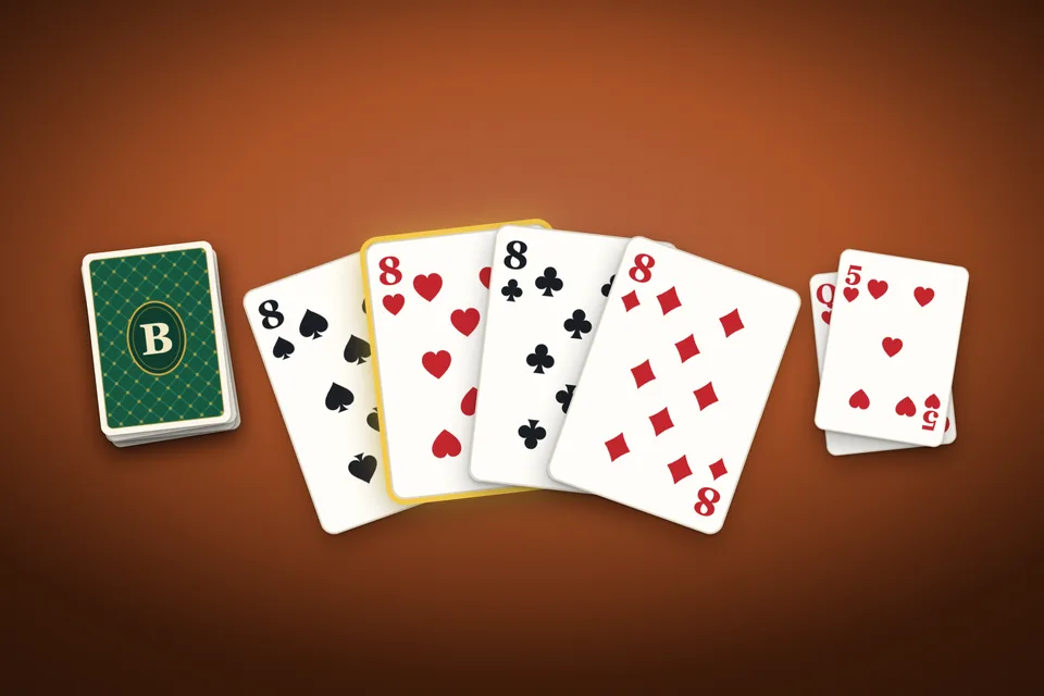 Crazy Eights cards on the table