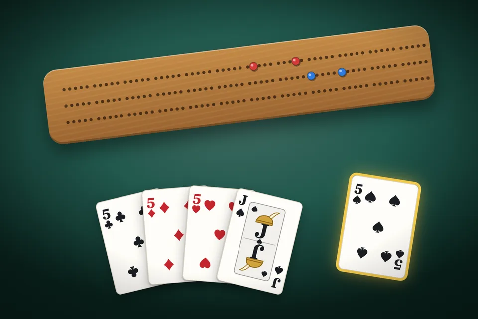 Cribbage cards on the table