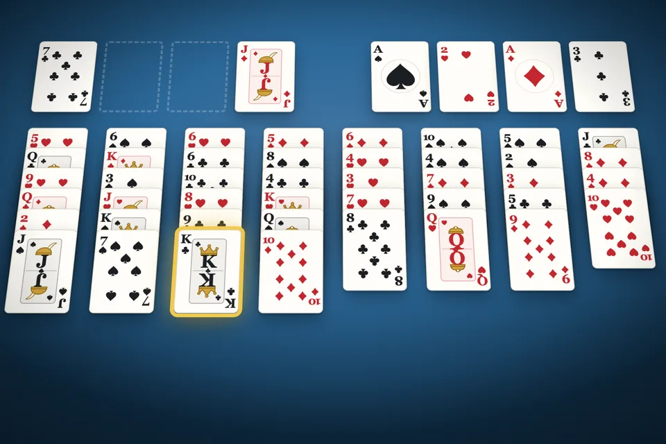 FreeCell cards on the table