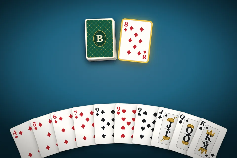Gin Rummy cards on the table