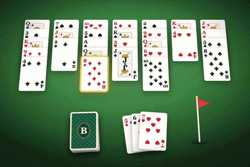 Golf Solitaire cards on the table