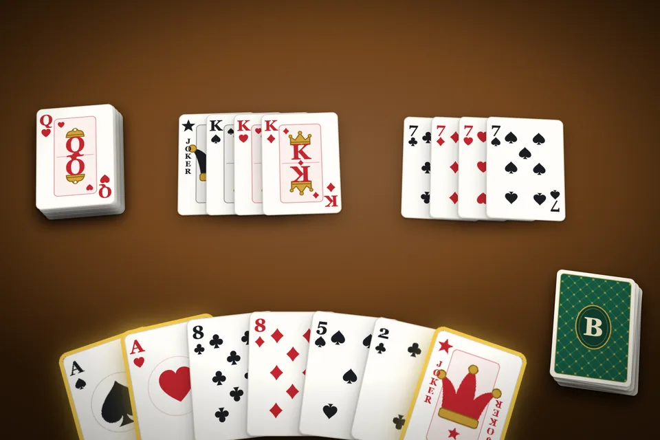 Hand and Foot cards on the table