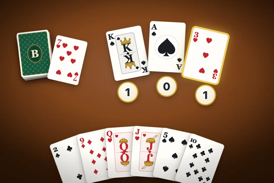 Oh Hell cards on the table