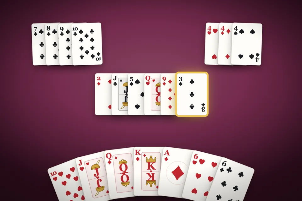 Rummy 500 cards on the table