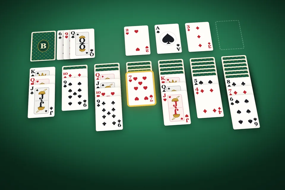 Solitaire cards on the table